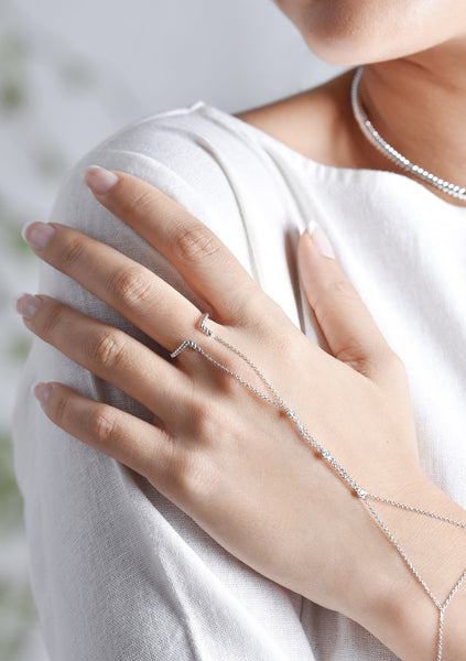 Diamond bracelet discount with ring attached