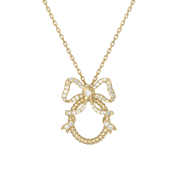 Diamond bow necklace discount