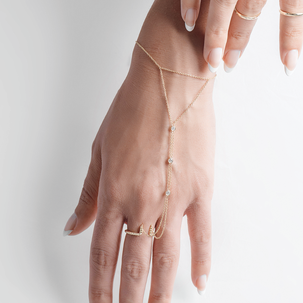 3 Diamond Finger Bracelet
