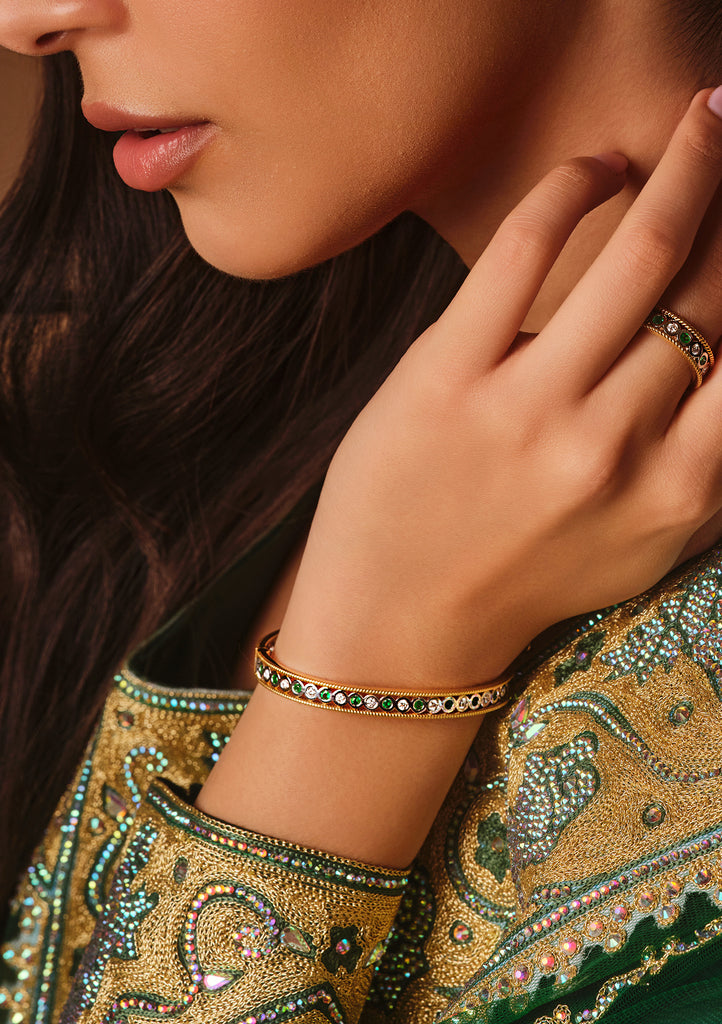 Adorned Emerald Bangle