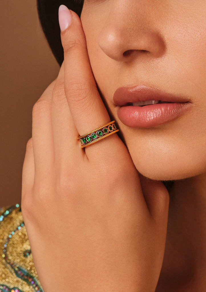 Adorned Emerald Ring