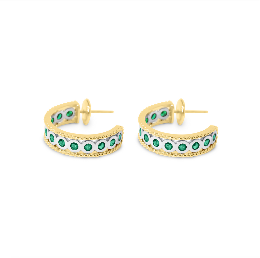 Adorned Emerald Hoop earrings