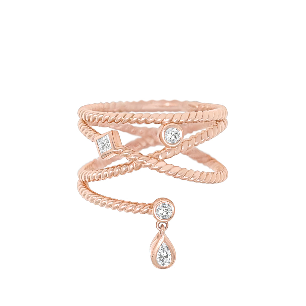 Twine Cluster Diamond Ring