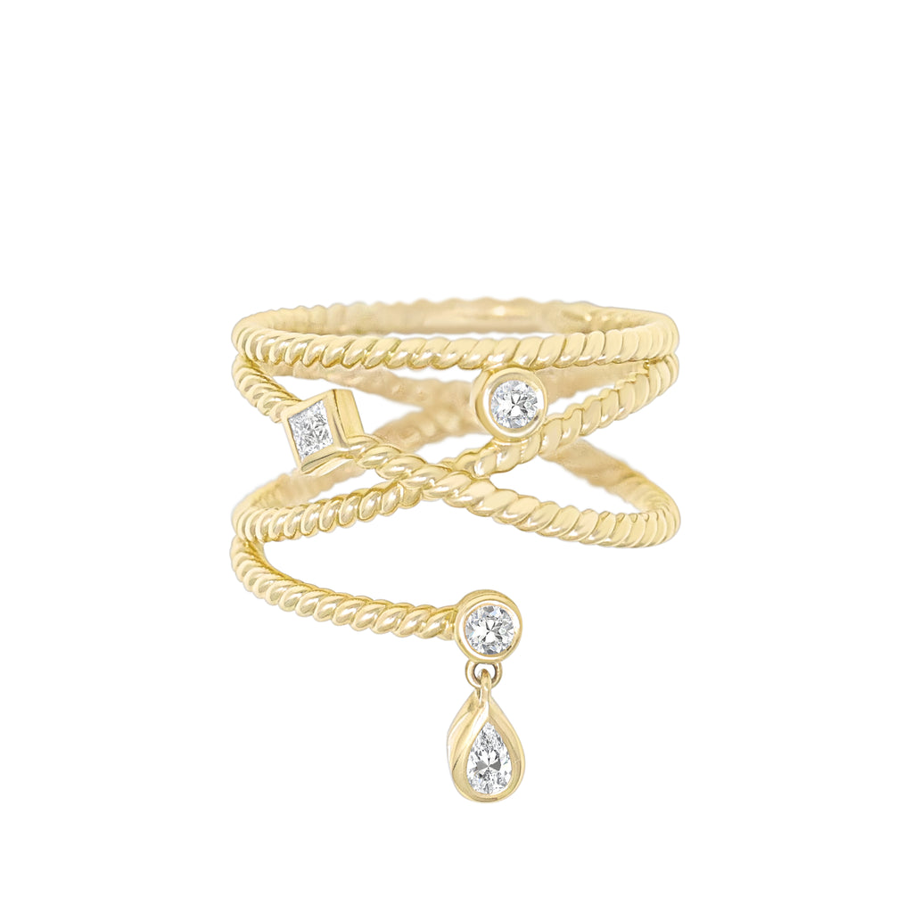 Twine Cluster Diamond Ring