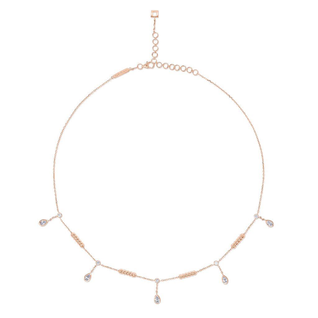 Twine Dangled Diamond Choker