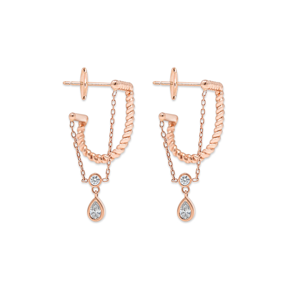 Twine Hoop Diamond Earring