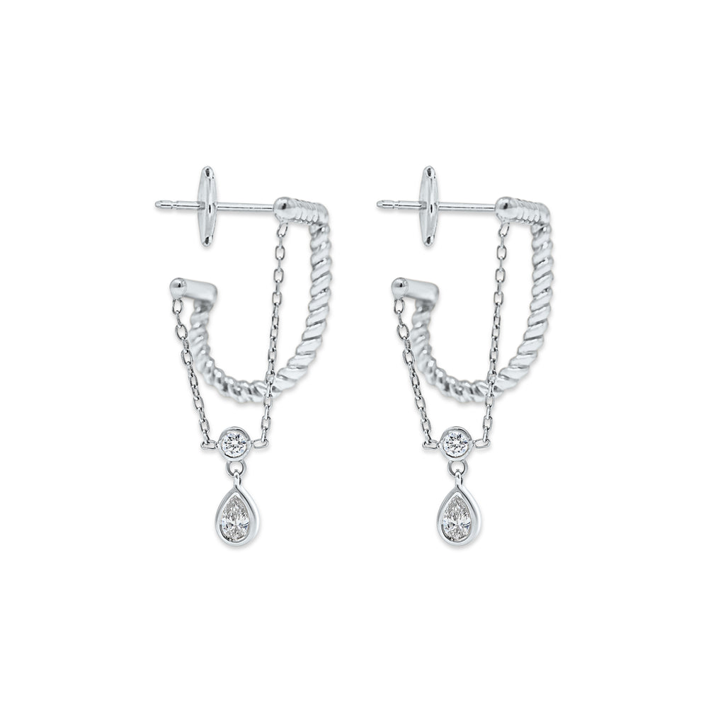 Twine Hoop Diamond Earring