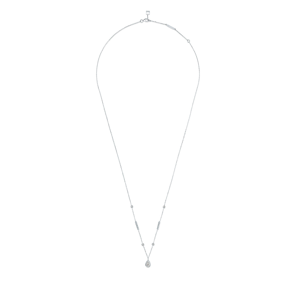 Twine Pear Diamond Pendant 24”