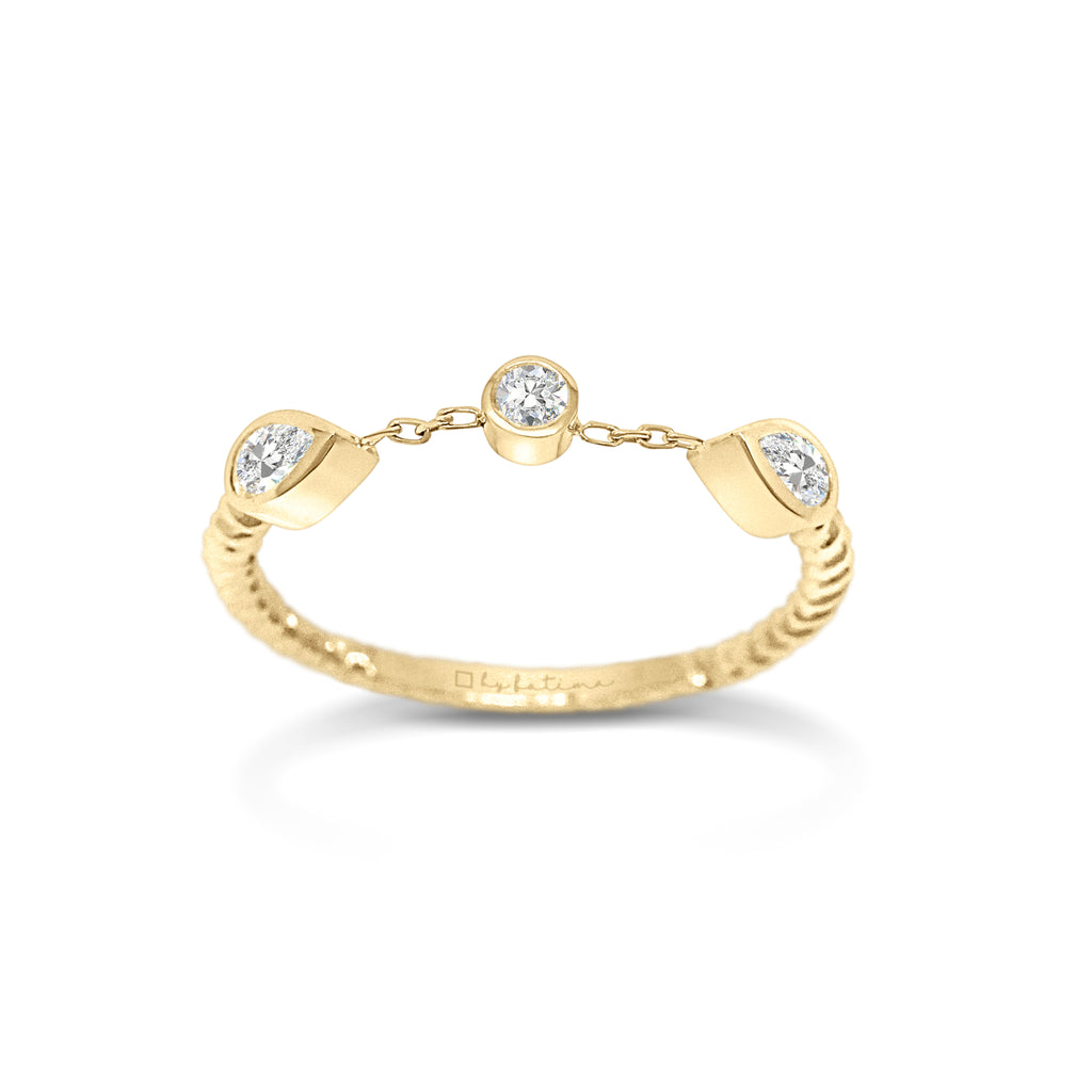 Twine Pear Diamond Ring