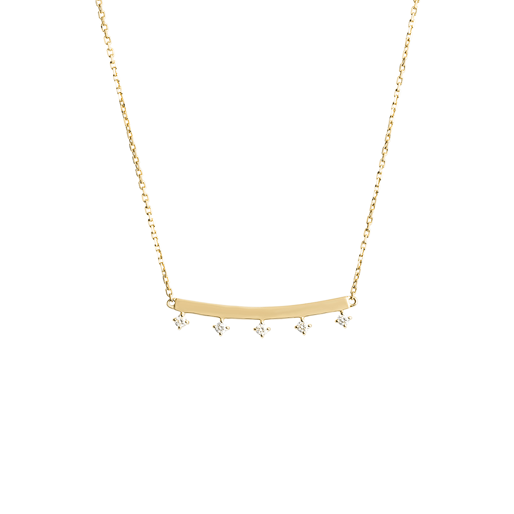 Diamond Gold Bar Necklace